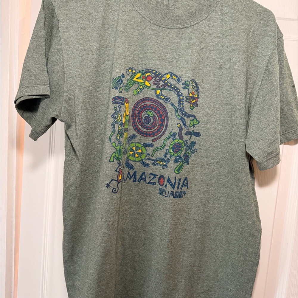 Men’s Gray Graphic Amazonia T-Shirt size: L